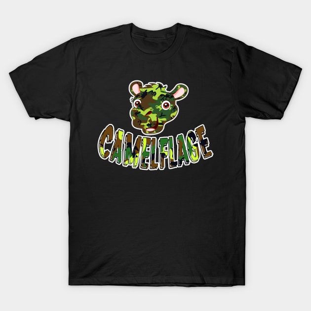 Camelflage funny merch for camels lovers, army lovers, camouflage lovers T-Shirt by Goods-by-Jojo